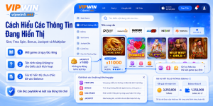 Cách đọc cuộn quay, Total Bet, Win, Balance và dữ liệu đang hiển thị